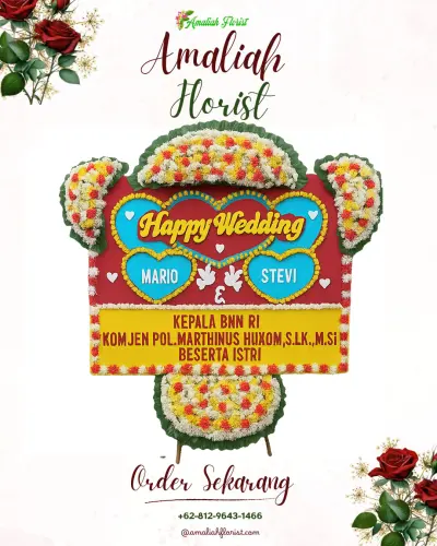 Karangan Papan Bunga Pernikahan di Tengahtani
